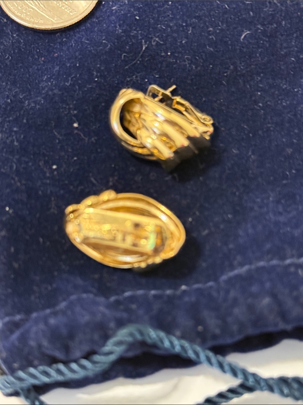 Vintage GIVENCHY Gold-Tone Knot Hoop Earrings - Women Jewelry - Picture 4 of 6